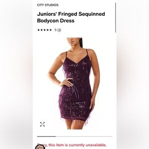 NWT Macys CityStudio Purple Fringe Dress Juniors Size 3 (Taylor Swift Speak Now)